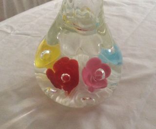 Vintage St.  Clair Multi Color Vase & Red Paperweight Bubble Glass Paperweight 2
