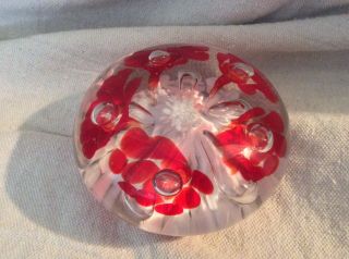 Vintage St.  Clair Multi Color Vase & Red Paperweight Bubble Glass Paperweight 3