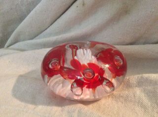 Vintage St.  Clair Multi Color Vase & Red Paperweight Bubble Glass Paperweight 4