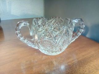 Antique Signed Egginton American Brilliant Cut Glass Sugar Bowl