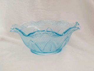 Princess House - Light Ice Blue Crimped Scalloped 7 1/2 " Bowl By Fenton