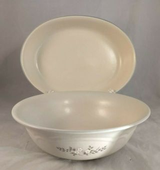 Pfaltzgraff Heirloom 8 1/2 " Round Vegetable Bowl And 10 " Oval Baker