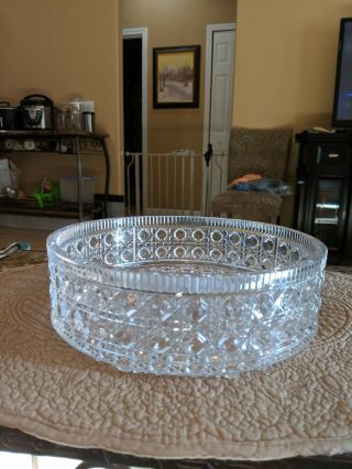 Heavy Lead Crystal Cut Glass Bowl
