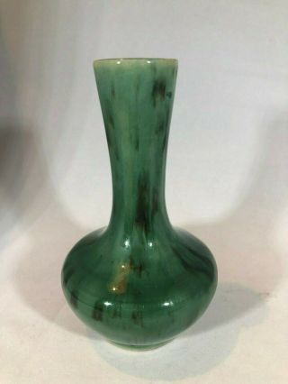 Vintage Green Onyx Glazed Art Pottery Vase