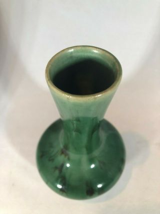 Vintage Green Onyx Glazed Art Pottery Vase 3