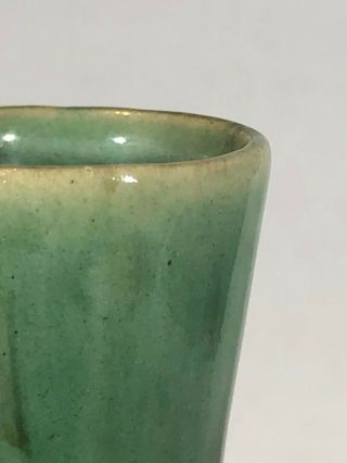 Vintage Green Onyx Glazed Art Pottery Vase 4
