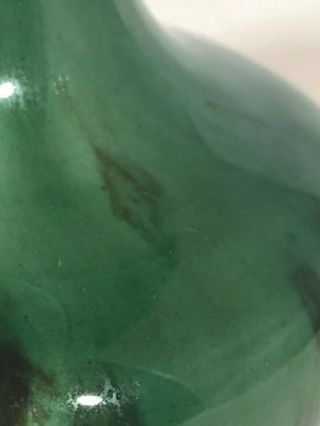 Vintage Green Onyx Glazed Art Pottery Vase 5