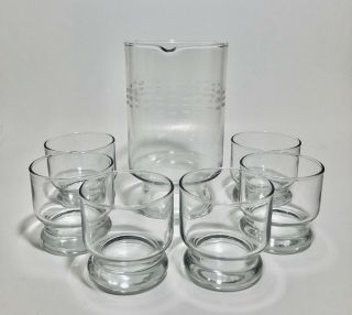Princess House Crystal Refreshment Set Cocktail Pitcher & 6 Tumblers