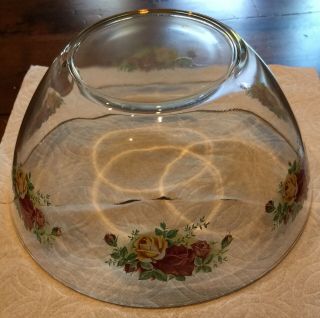 Royal Albert Old Country Roses Glass Bowl 9 Inch Round Gold Rim
