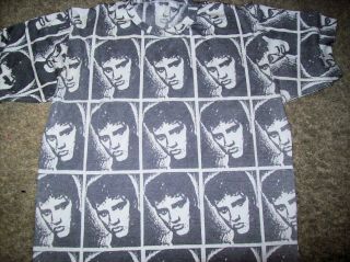 Elvis Presley Block Print Black And White T - Shirt