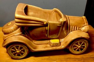 Vintage Mccoy Pottery Brown Porcelain Jalopy Car " Excuse My Dust " Planter