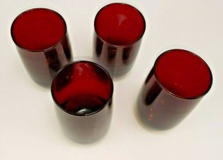 Red Vintage Drinking Glasses Set of 4 Absolutely gorgeous 2