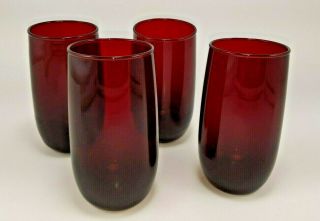 Red Vintage Drinking Glasses Set of 4 Absolutely gorgeous 3