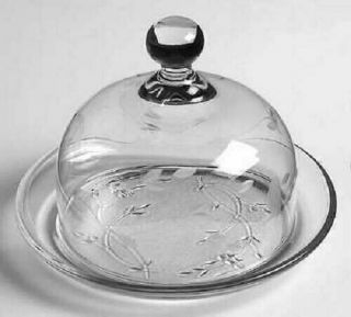 Princess House Butter Cheese Server Two Piece Domed Cover Etched Crystal