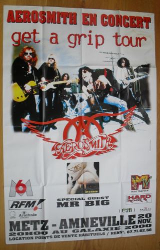 Aerosmith Get A Grip French Concert Poster 