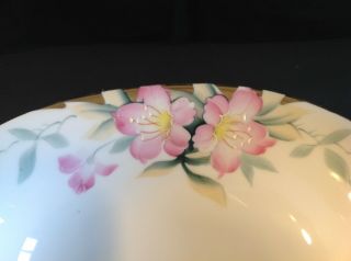 NORITAKE AZALEA SERVING BOWL.  ANTIQUE 10 1/2 INCH.  HAND PAINTED 19322 RED STAMP 3