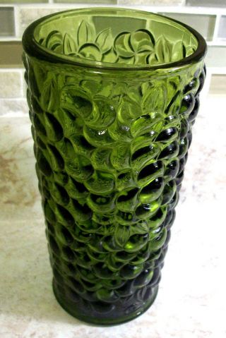 Vtg Art Deco Heavy Consolidated Glass Martle Vase Dark Green Fern 7.  5 " Tall