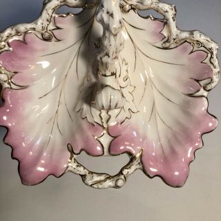 Vintage C.  T.  Made In Germany Porcelain Candy,  Nut Dish Pink,  White & Gold