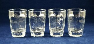 Vtg Libbey Rock Sharpe 3 3/4 " Chivalry 6 Oz.  Juice Tumblers/glasses (4) Exc Cond
