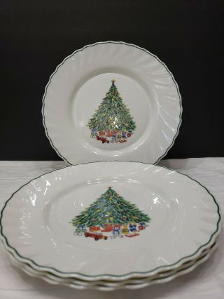 House Of Salem Porcelle Noel Set Of 4 Dinner Plates Christmas Tree - France
