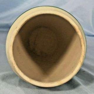 Nemadji Pottery Vase Green Swirl 6 