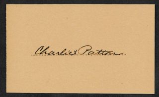 Charlie Patton Delta Blues Autograph Reprint On Period 1930s 3x5 Card