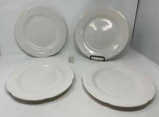 Pfaltzgraff " Filigree " White Set Of 4 Dinner Plates - 10 3/8 " Diameter