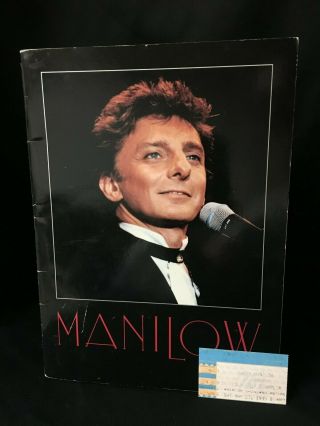 1995 Barry Manilow Concert Tour Program And Ticket Stub