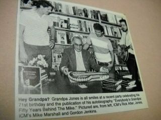 Grandpa Jones At His 71st Birthday Party Ginal 1984 Music Biz Promo Pic W/ Text