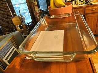 Vintage Anchor Hocking Clear Glass 3 Qt Rectangular 13.  5 X 9.  5 X 2 Baking Dish