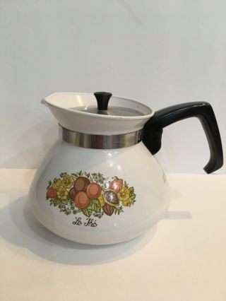 Vintage Corning Ware Spice Of Life Pattern P - 104 Teapot Kettle 6 Cup Le The 