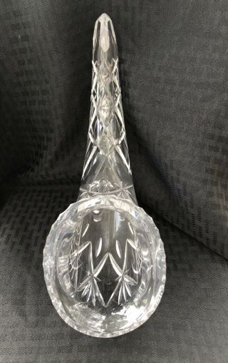 Cut Etched Crystal Scroll Footed Horn of Plenty Cornucopia Centerpiece Vase 3