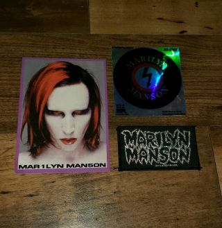 Vintage Marilyn Manson Postcard Patch Sticker Set