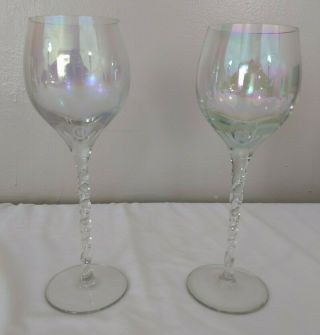 Iridescent Stemmed Wine Glasses