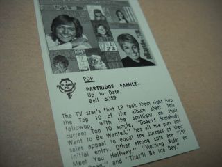 Partridge Family 1971 Music Biz Promo Album Review Up To Date