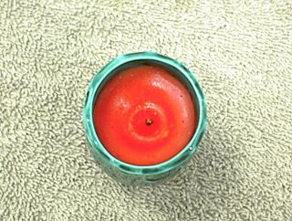 LEFTON CANDLE HOLDER GREEN HOLLY RED BERRY EGG CUP 4369 RED CANDLE VINTAGE 4
