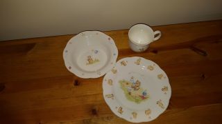 Noritake Bone China Busy Bear 3 Pc.  Childs Set Mug,  Plate And Bowl
