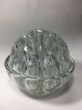 Vintage Clear Glass Dome 16 Hole Flower Frog - Patented April 11,  1916