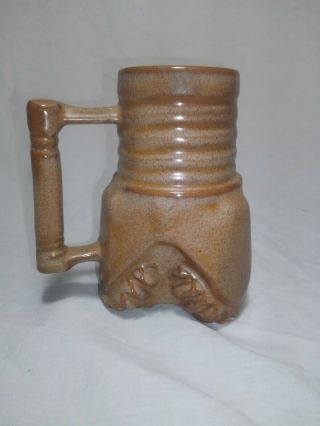 Rare Vintage Frankoma Pottery Camel Drill Bit Mug.  Oil Driller Mug