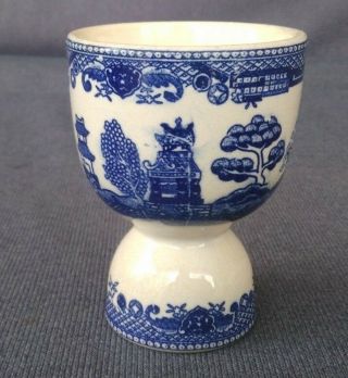 Vintage Blue Willow Double Egg Cup Japan