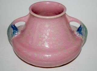Roseville Tuscany Pink And Blue Handled Vase