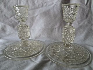2 Imperial Cape Cod Crystal Clear Candle Holders