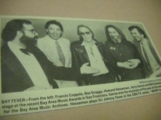 Jerry Garcia Boz Scaggs Bill Graham Others 1980 Music Biz Promo Pic With Text