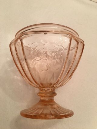 Pink Depression Glass Sunflower Pattern Pedestal Candy Dish Without Lid