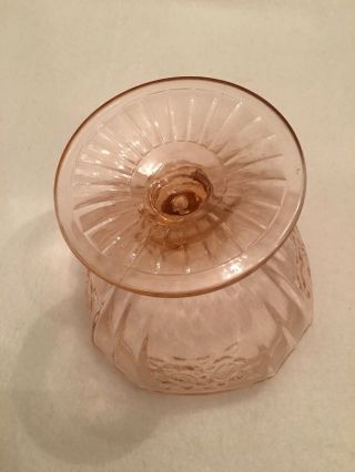 PINK DEPRESSION GLASS SUNFLOWER PATTERN PEDESTAL CANDY DISH WITHOUT LID 2