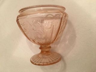 PINK DEPRESSION GLASS SUNFLOWER PATTERN PEDESTAL CANDY DISH WITHOUT LID 3