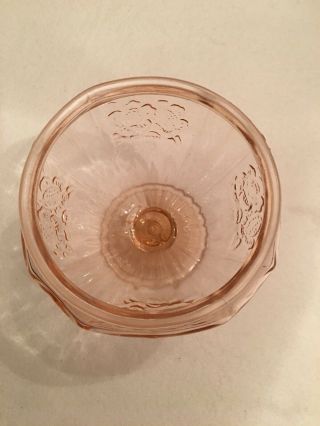 PINK DEPRESSION GLASS SUNFLOWER PATTERN PEDESTAL CANDY DISH WITHOUT LID 4