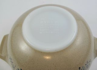 Vintage PYREX Homestead Tan & Blue Cinderella Nesting Mixing Bowl 442 - 1.  5 Qt 5