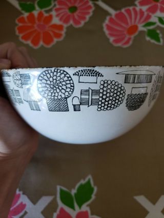 Vintage Arabia Finel Finland Enamel Steel Cereal Bowl Mushroom Kaj Franck Design
