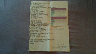 Tom Jones Concert Songs Setlist&2 Ticket Stubs Feb 18th 1997 Miami Fl